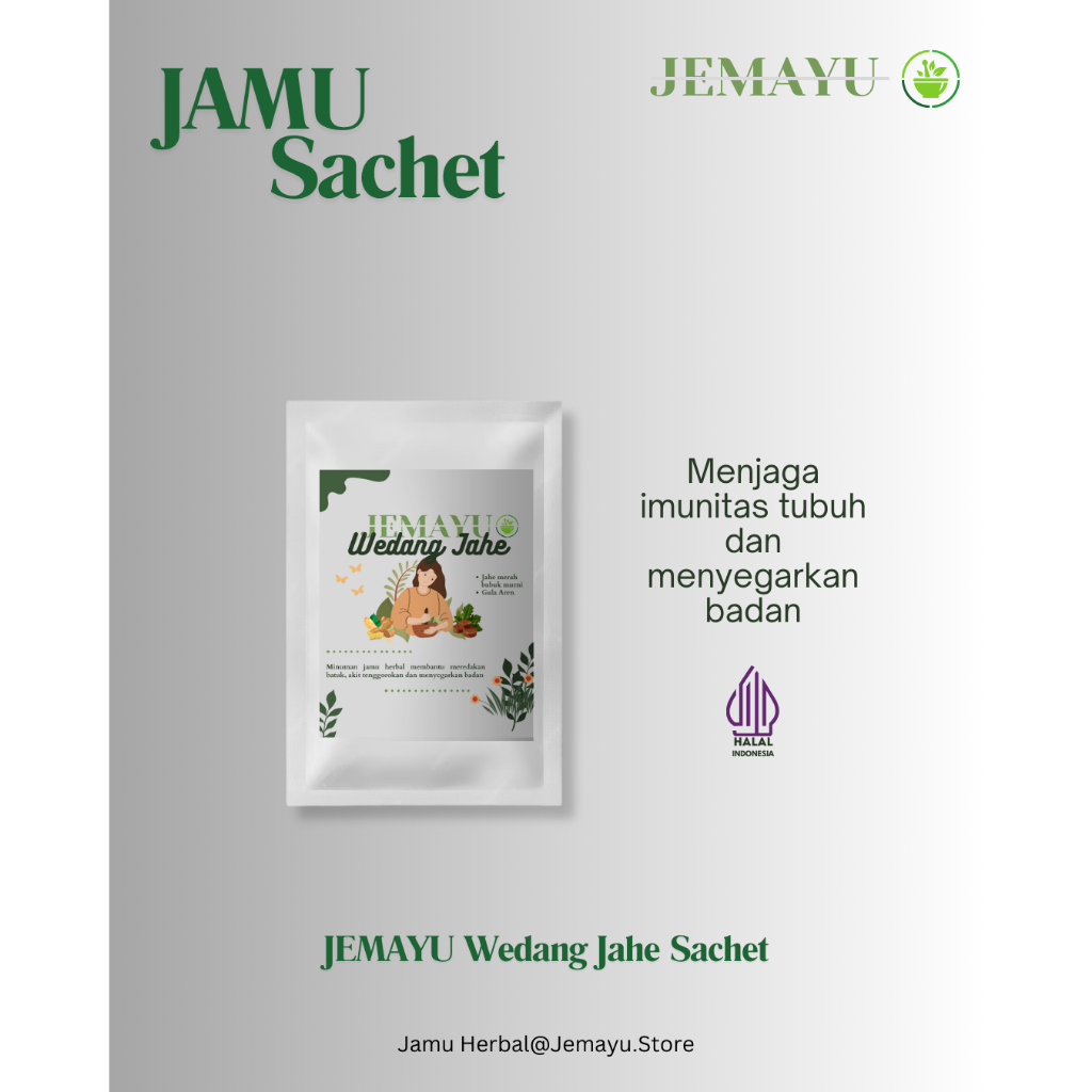

Jemayu Wedang Jahe Sachet - Membantu Menyegarkan Badan, Tenggorokan dan Membantu Meringankan Batuk
