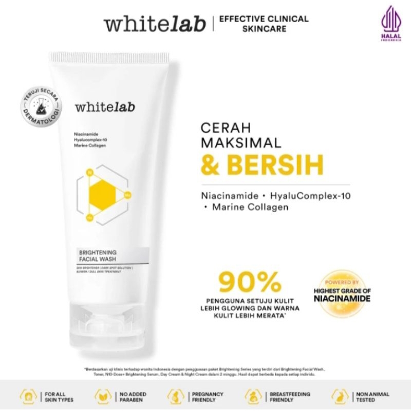 whitelab brightening facial wash 60 gr
