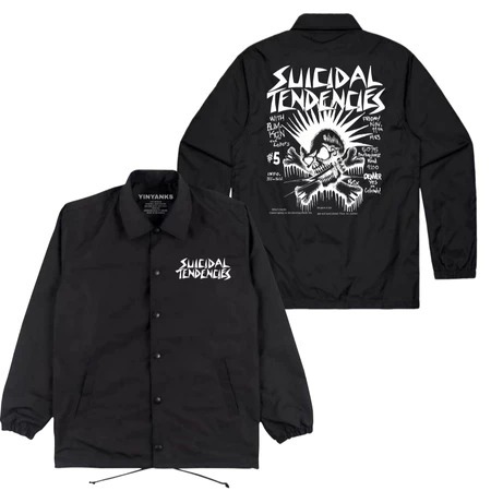 zuro clothing Jacke Coach  suicidal tendencies vector Jacket Unisex warna Hitam pria dan wanita