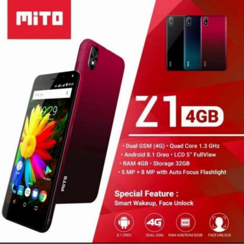 Hp Android Smartphone Mito Z1 Ram 4/32 Free Earphone cuci Gudang