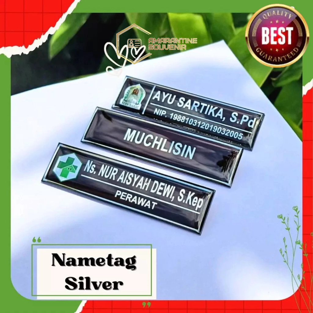 

Name Tag / Nama Dada / Premium Name Tag Custom Guru Pegawai Karyawan KAI Bank / Segala Variasi Akrilik Kuningan Magnet Peniti
