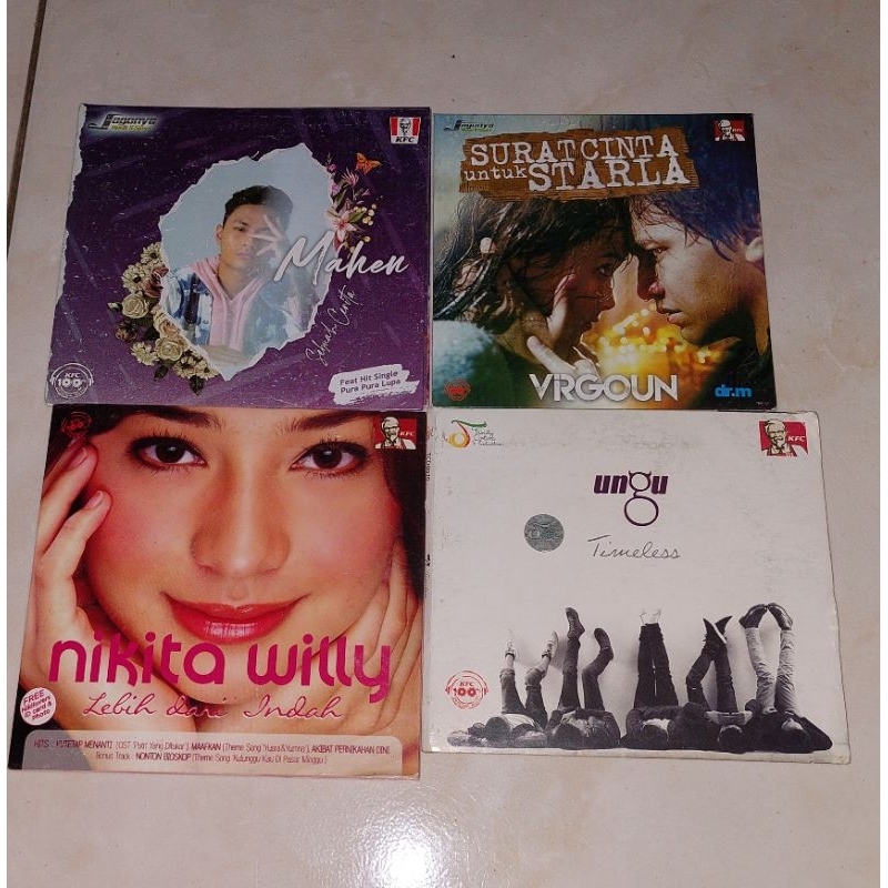 cd MAHEN-Sebuah Cerita / VIRGOUN-Surat Cinta Untuk Starla (2) / NIKITA WILLY-Lebih Dari Indah / UNGU