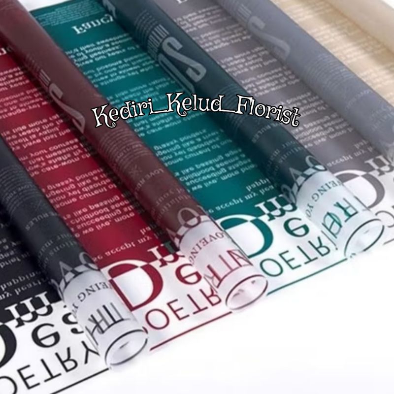 

Free Packing Flower Wrapping Newspaper Hand Bouquet Kertas Pembungkus Bunga Lembaran Motif Koran Waterproof Cellophane Poetry Dear My Love Retri Pattero