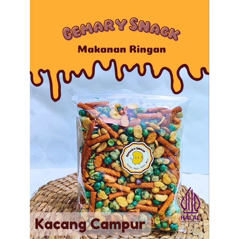 

GEMARY SNACK Cemilan Enak 100% KACANG CAMPUR Gurih, Renyah, Lezat, Enak Banget, Makanan Ringan Murah Meriah