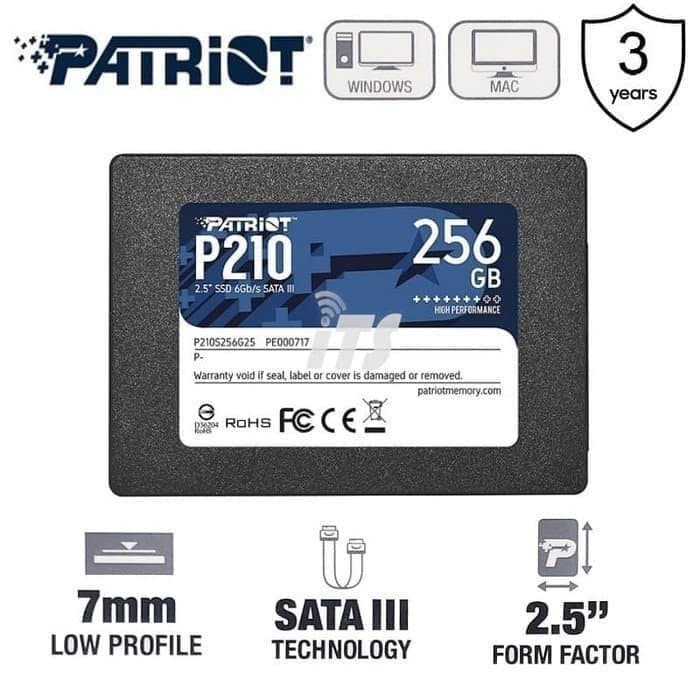 SSD Patriot P210 256GB 2.5Inch SATA III - SSD 256GB SATA 2.5Inch