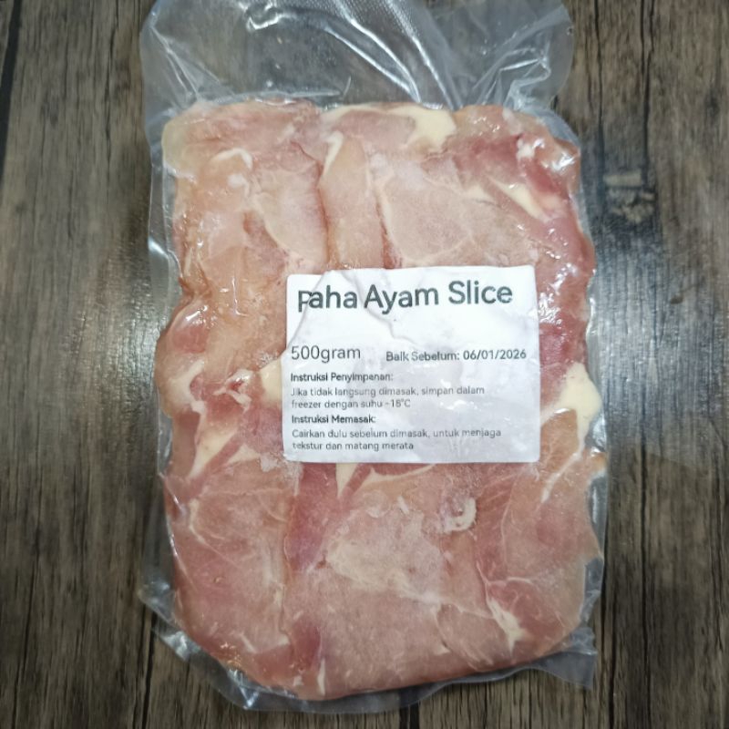 

Daging Slice Paha Ayam / Chicken Leg Slice 500 gram