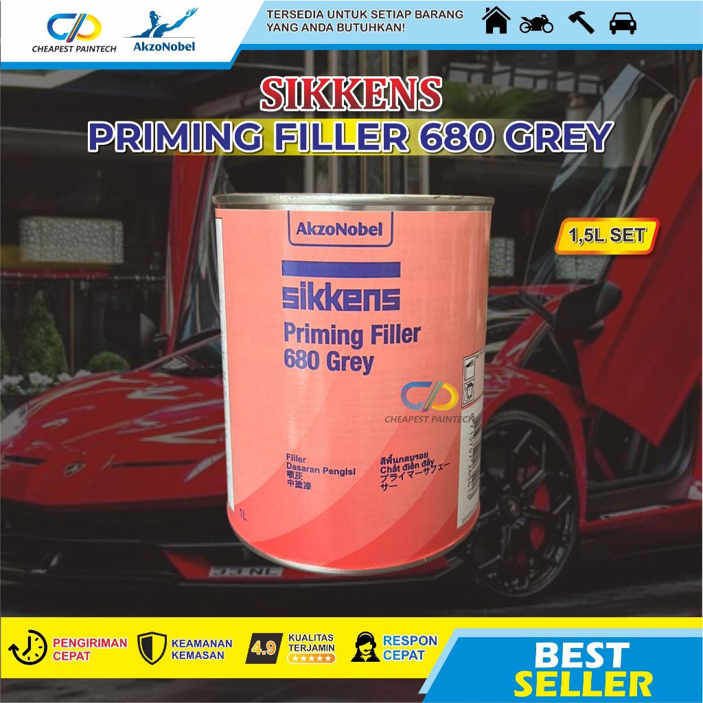SIKKENS EPOXY 1 K PRIMER PRIMING FILLER 680 GREY 1 LITER