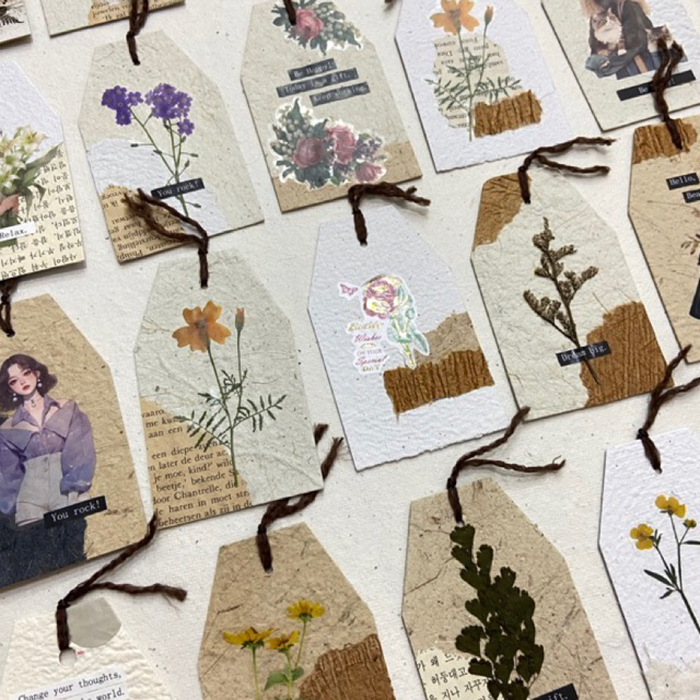 

Recycle Paper Bookmark tag by Rebco (1 pcs random) | pembatas buku vintage | pembatas buku unik | kertas daur ulang