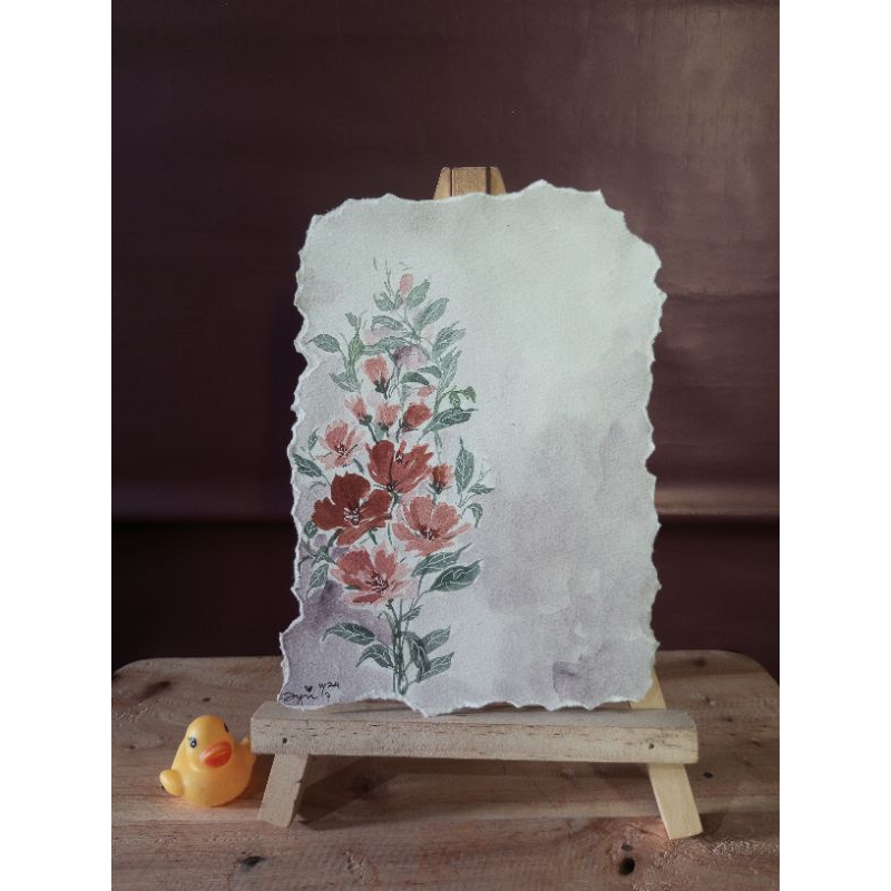

Watercolor painting original -Pretty Lupine- "Feel Us" // Lukisan tangan asli cat air, hiasan dinding seni