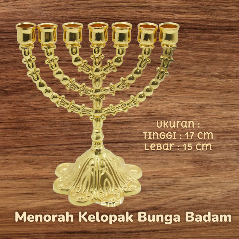 Kaki Dian Menorah Hanukkah 7 Cabang Tempat Lilin Pajangan Dekorasi Rumah Meja Rohani Kristen Profeti