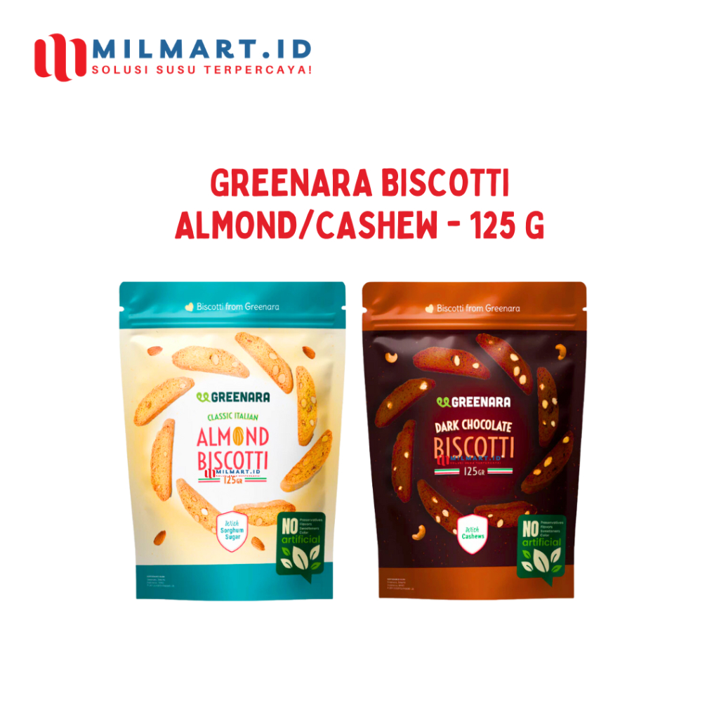 

GREENARA BISCOTTI 125G NUTS CLASSIC ITALIAN ALMOND/ DARK CHOCOLATE CASHEW BISKUIT