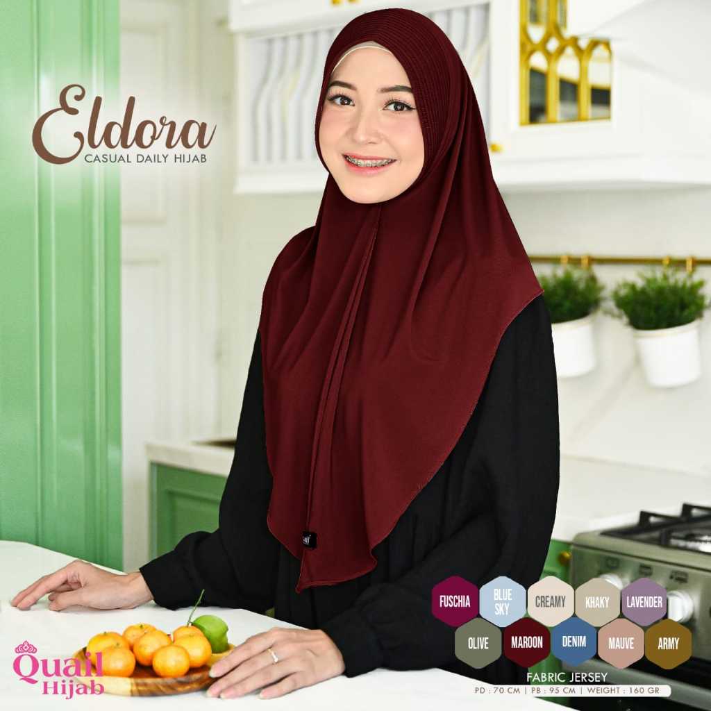 Eldora Hijab Daily Original Quail Hijab Instan Jersey original Quail Eldora Quail Hijab Instan Quail