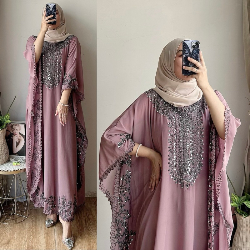 KAFTAN RALINE KHALISA AMORE NIRMA SET MALAYSIA BY NABTIK (free Scarft) Nesy Dress Polos by Moela bah