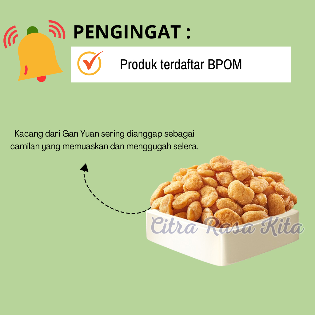 

RB Halal Gan Yuan Cemilan Kacang rasa Crab Roe Flavour Beans Peas Original Sunflower Seed 285gr