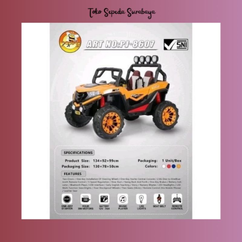 MOBIL MOBILAN AKI MAINAN ANAK JEEP PACIFIC LEGION PJ-8607 / PJ8607 BARU