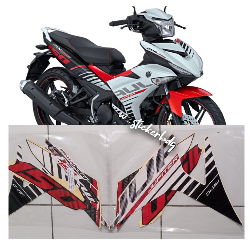Striping Lis Stiker Yamaha MX King 2015 Putih Hitam