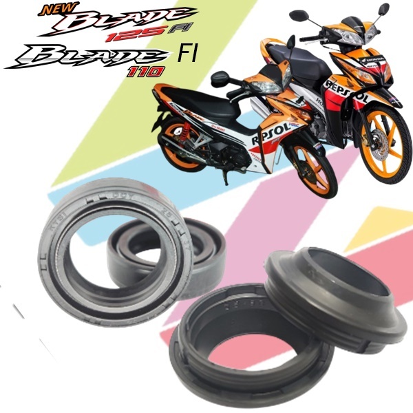 Set Paket Seal Shock Depan GN5 Karet Sil Sok + Tutup Seal shok Sok Blade 110 Fi Blade 125 fi