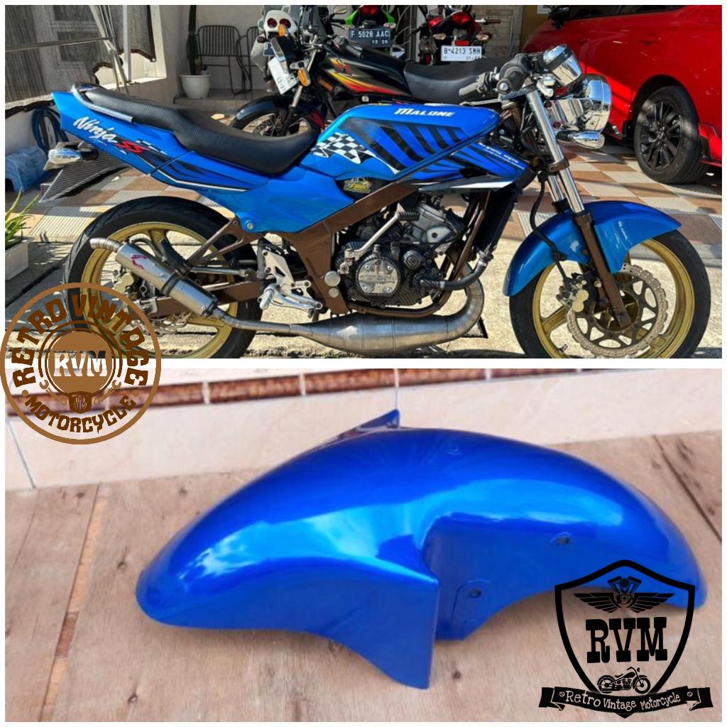 Spakbor depan ninja r spakbor depan variasi cb gl warna biru