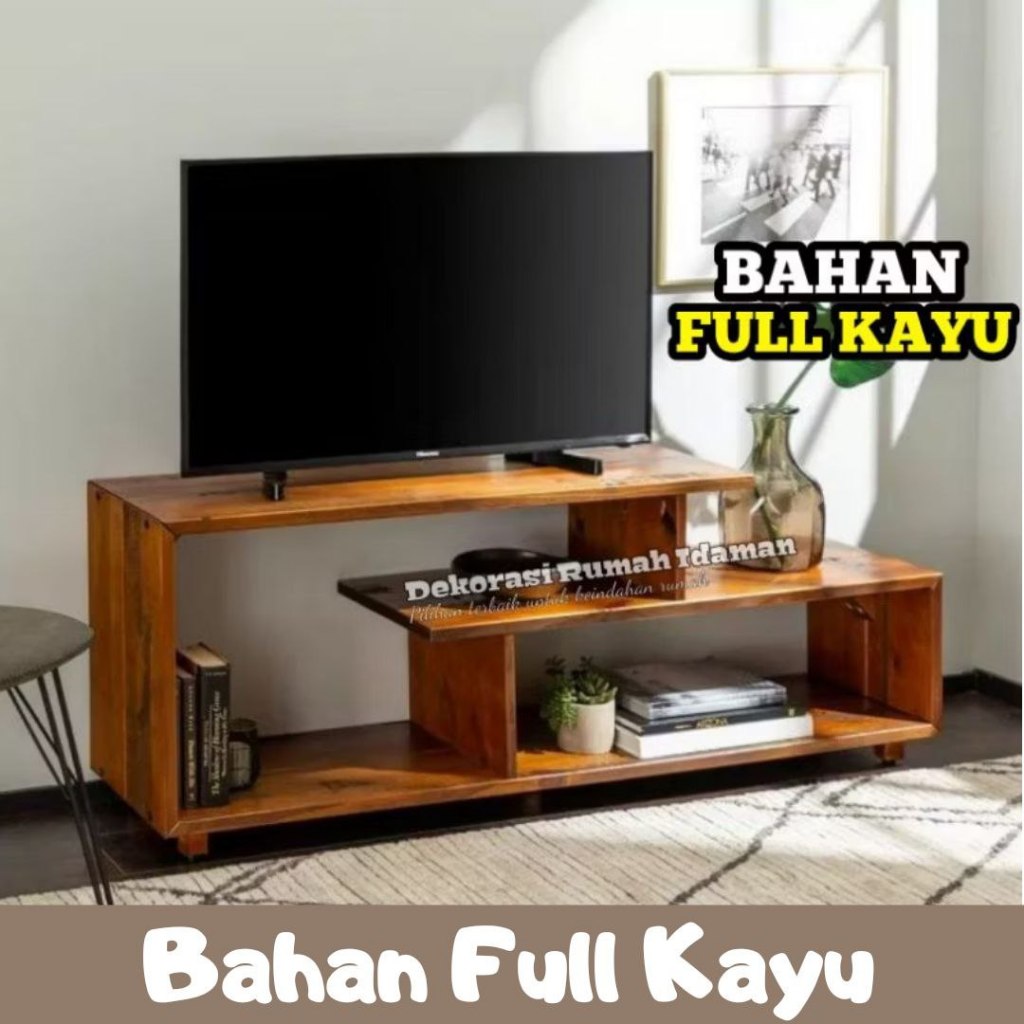 Meja Tv Minimalis Rak Tv Dengan Desain Modern Bahan Kayu Murah Lemari Buffet Tv 43 Inch Murah Serbag
