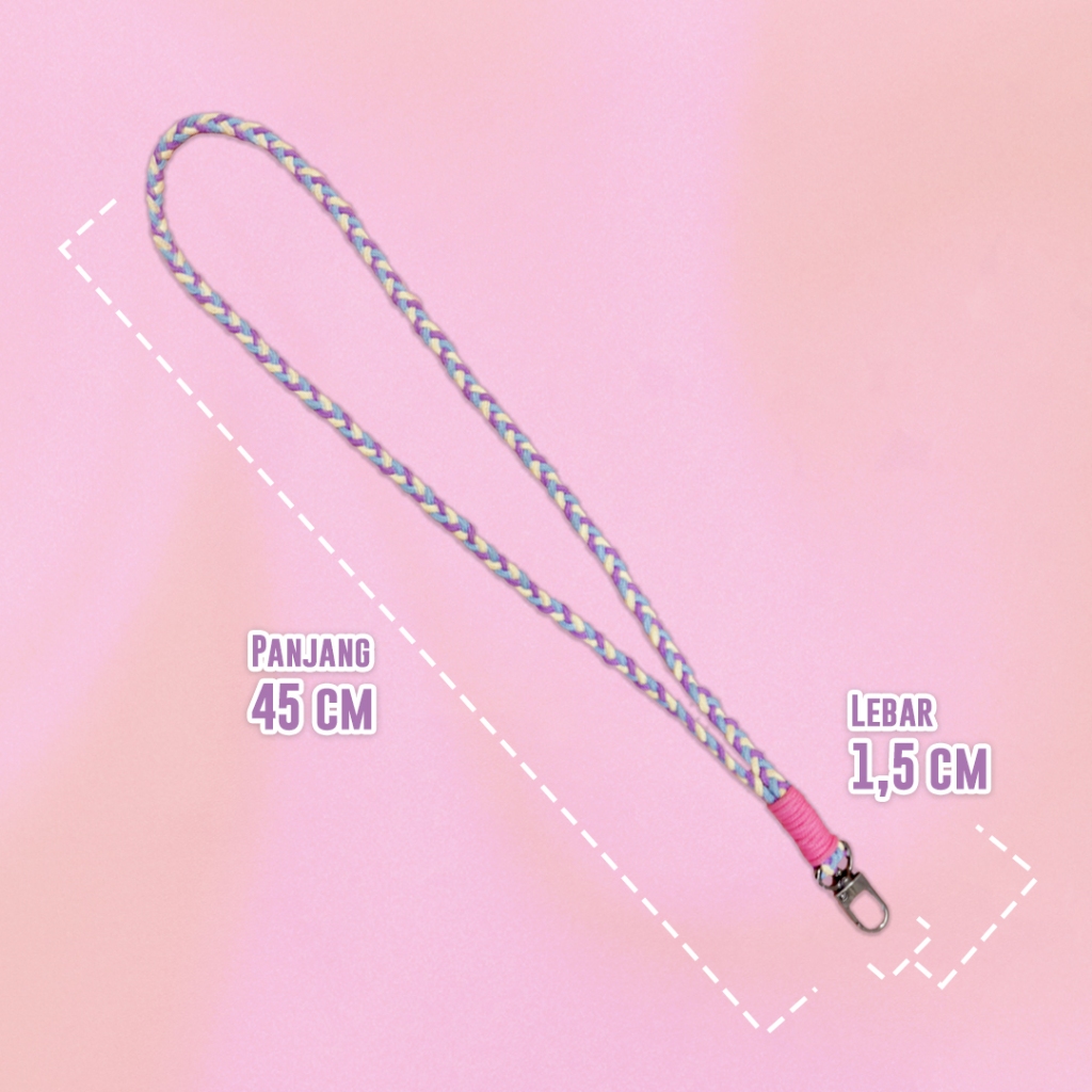 

ID LANYARD TALI PARACORD RUBBY POP KALUNG GANTUNGAN NAME TAG ID CARD HANDPHONE 1,5 CM AESTHETIC LUCU
