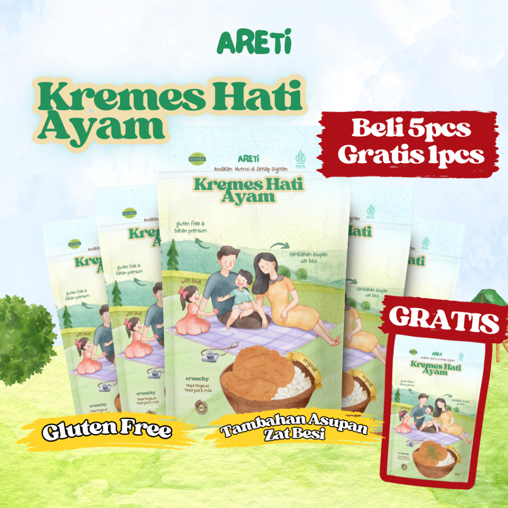 

Areti Kremes Hati Ayam 150 Gram Beli 5 Gratis 1 Pcs