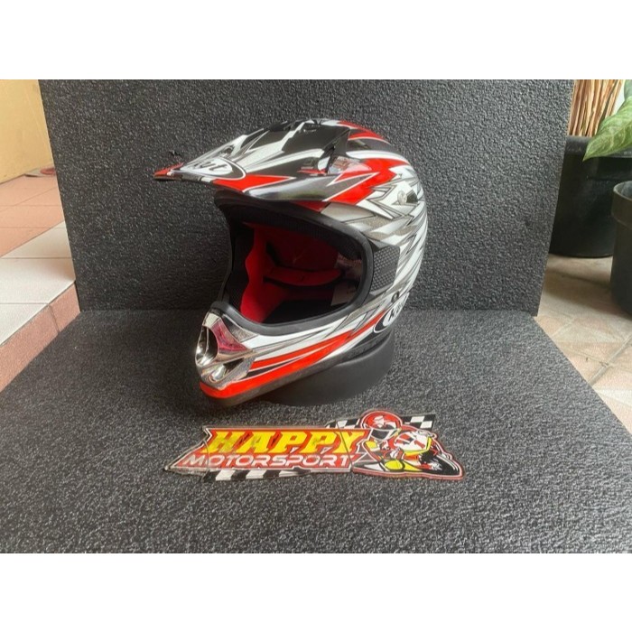 HELM FULL FACE KYT CROSS PRO #7 Black White Red