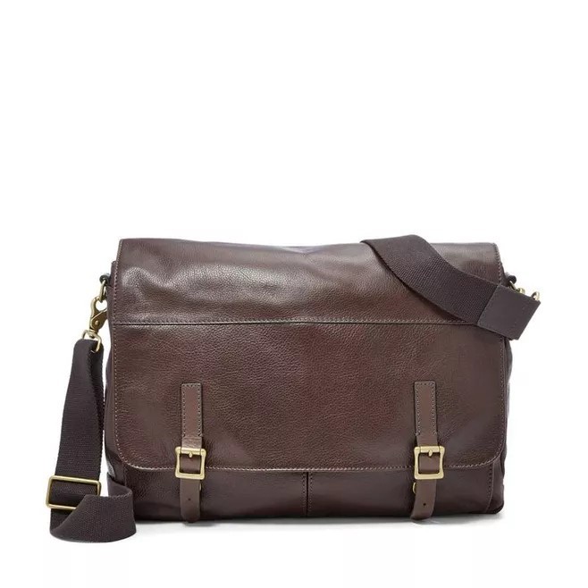 TAS PRIA FOSSIL DEFENDER MESSENGER DARK BROWN