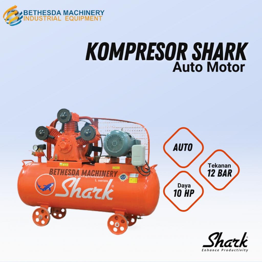 Mesin Kompresor Auto + motor dinamo 15 HP /Shark Auto Motor Air compressor 15 HP 3 Phase