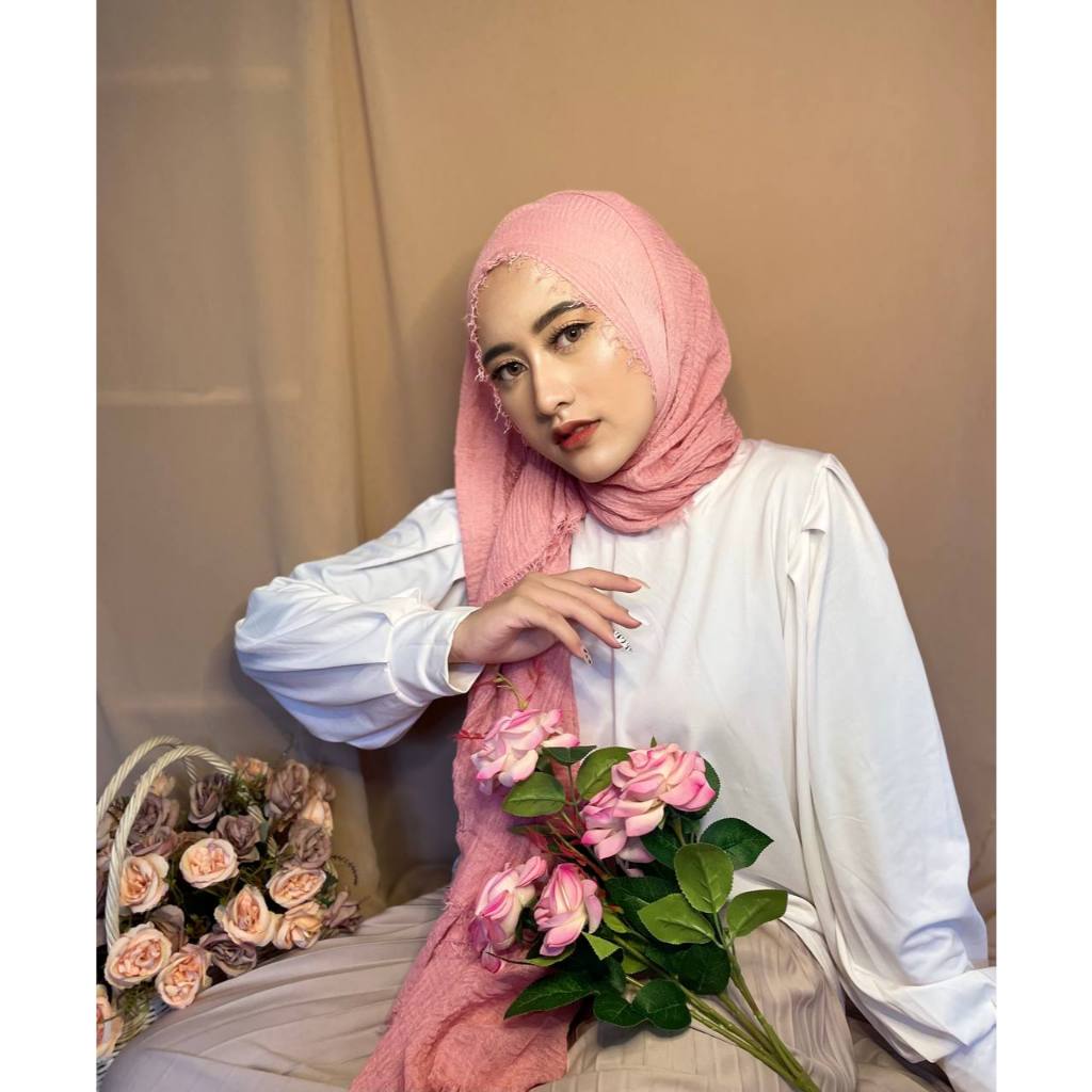 Pashmina Crinkle Shawl Negro Premium - 17 Warna - Hijab Jilbab Kerudung Pashmina