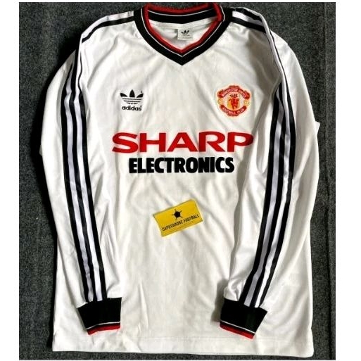 JERSEY MaNCHESTER UNITeD MU RETRO 1982 1983 1984 82 83 84 away ls longsleeve Panjang Blokecore retro