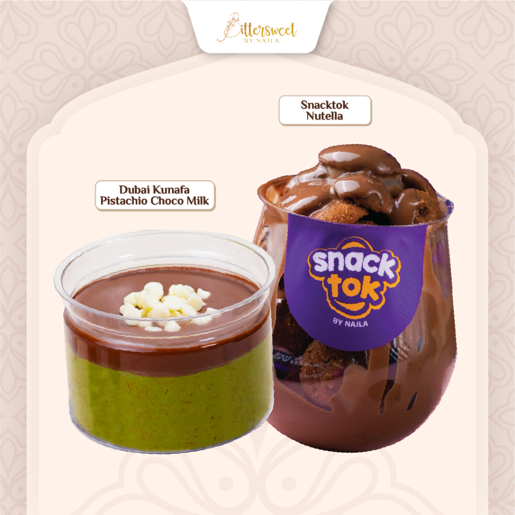 

( Spesial Ramadhan ) Dubai Kunafa Pistachio Choco Milk + Snacktok Full Cookies Nutella