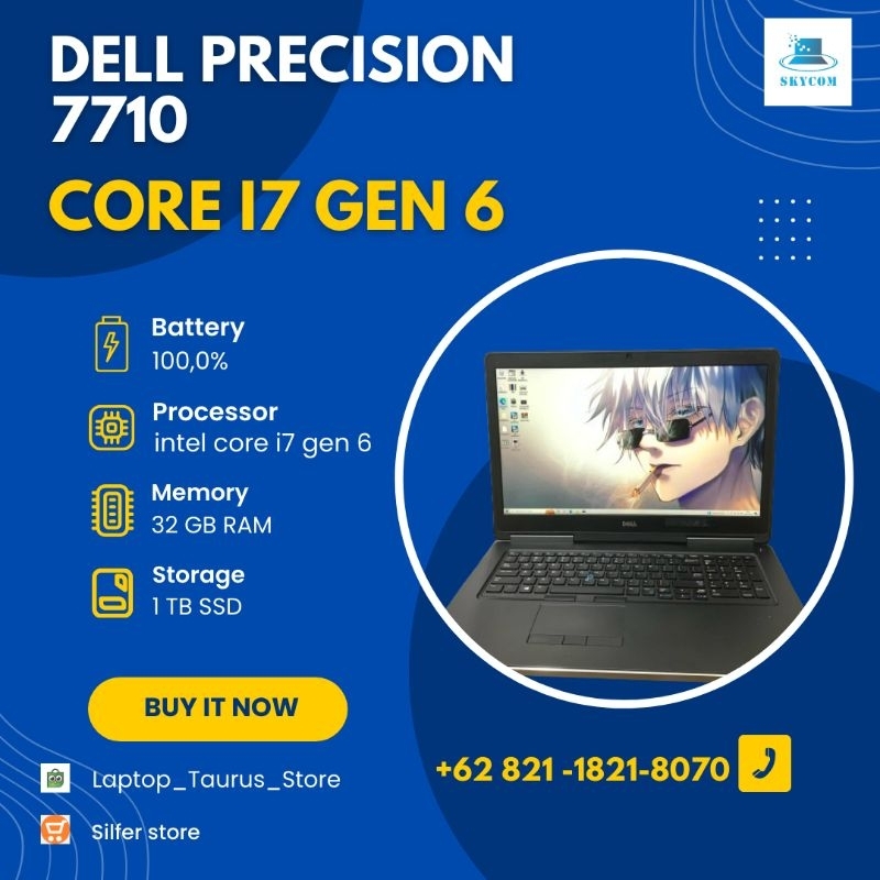 DELL PRECISION 7710 core i7 gen 6 RAM 32 SSD 1TB