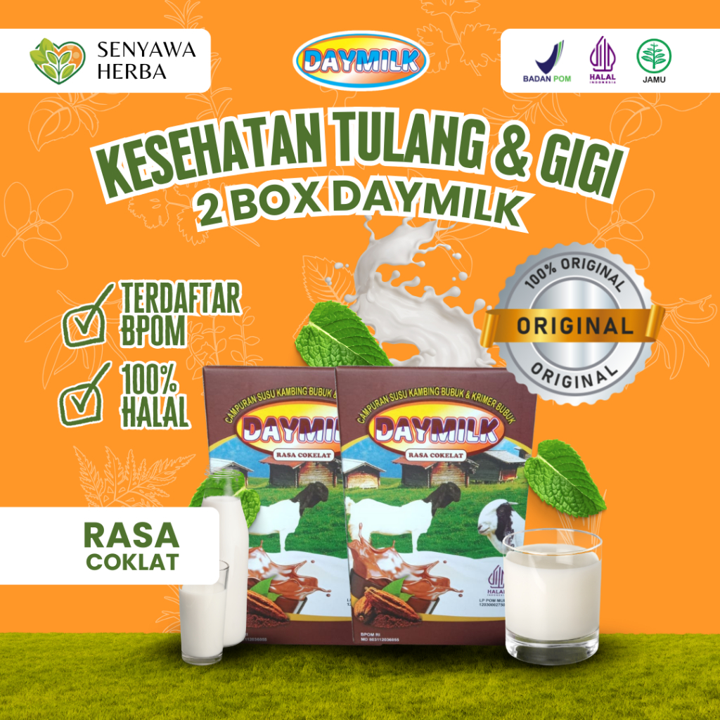 

PAKET 2 BOX SUSU DAYMILK COKELAT – Susu Kambing Etawa 200gr, Sehatkan Tulang, Sendi, Lambung