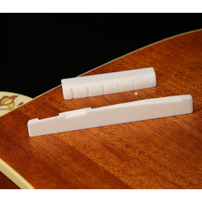 Saddle Nut Tulang Gitar Akustik Asli Original Sapi 43 72 mm