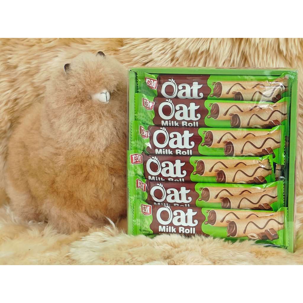 

biskuit DSM oat milk roll rasa cokelat, 30 Pcs