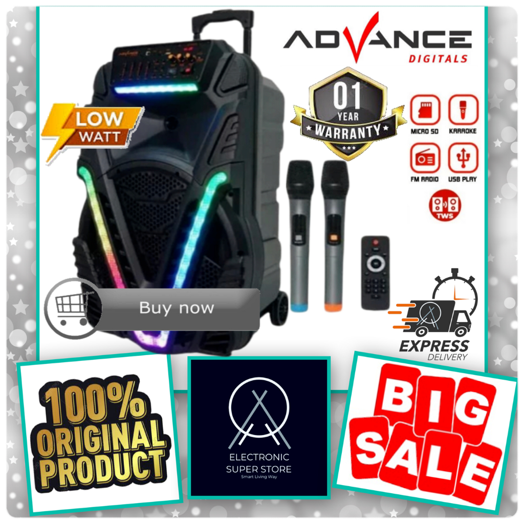 SPEAKER MEETING ADVANCE K1507 K-1507 K 1507 PORTABLE SPEAKER BLUETOOTH 15 INCH FREE 2 MIC ADVANCE SP