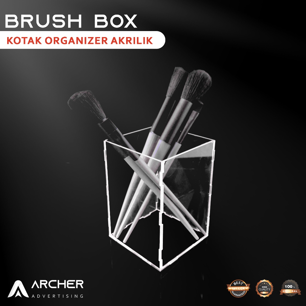 KOTAK BRUSH MAKE UP AKRILIK / BRUSH HOLDER / TEMPAT MAKE UP AKRILIK