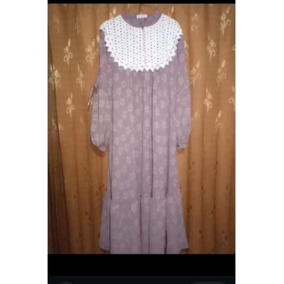 DRESS GAMIS MIDI KATBOL JAGUAR KATUN BOLONG JAGUARD TIMBUL