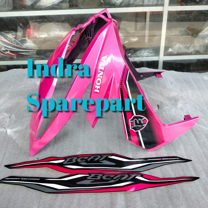 Tameng Body Depan Honda Beat Fi Esp Eco 2018 2019 Pink Magenta Plus Stiker Striping