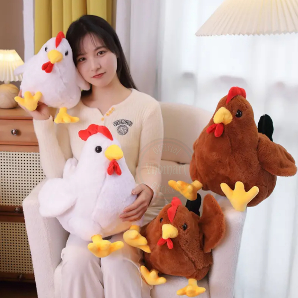 ( Yhomart ) Boneka hewan ayam gemoy lucu boneka ayam negri boneka ayam petelur boneka mainan anak