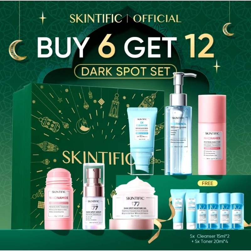 [SKINTIFIC]Paket Bundling 12 pcs Glowing set/Acne set