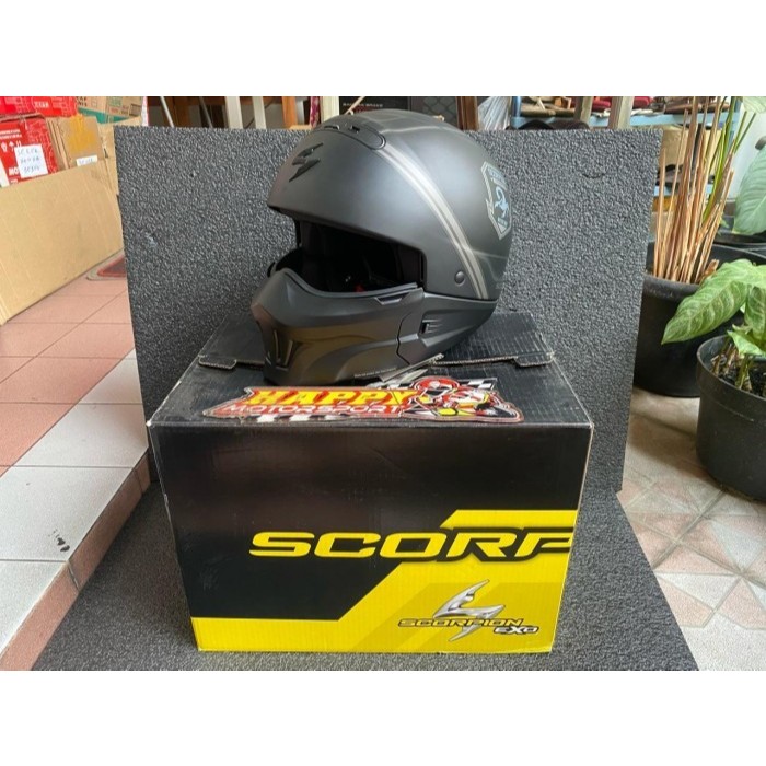 HELM FULLFACE SCORPION EXO COMBAT EVO UNBORN MATT BLACK
