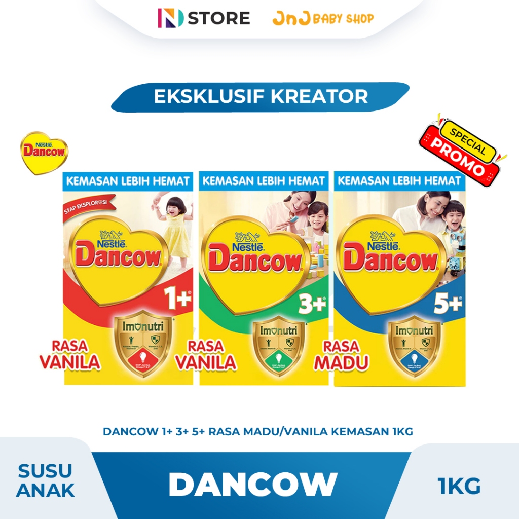 

(EKSKLUSIF KREATOR) DANCOW 1+ 3+ 5+ RASA MADU/VANILA KEMASAN 1KG