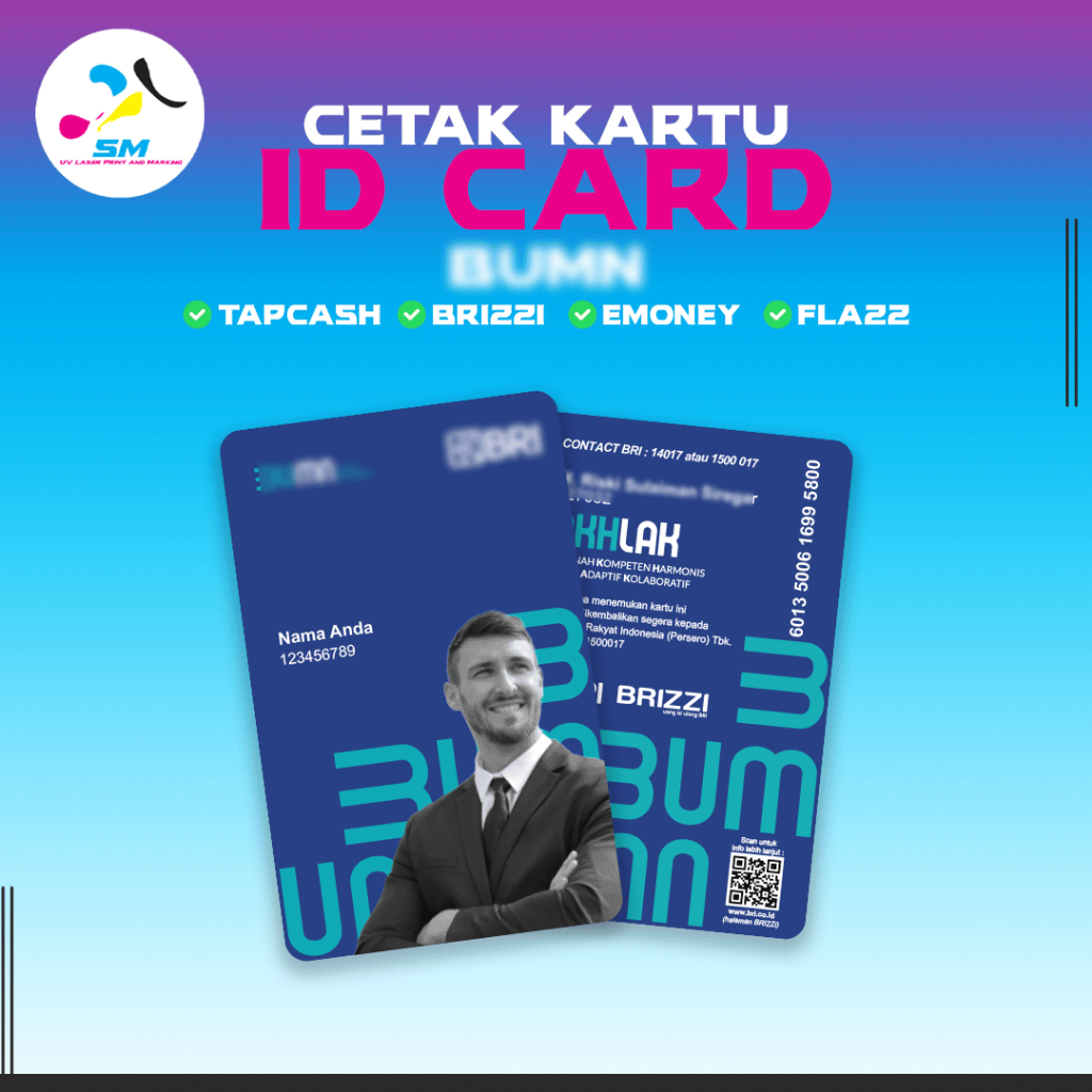 

Custom UV Print Design ID Card for BUMN - Personalized Name Tag