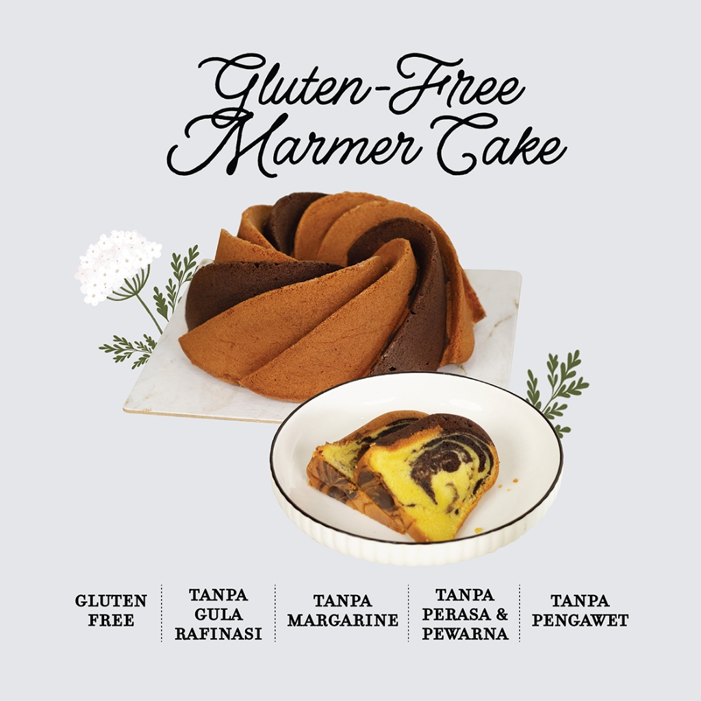 

Gluten Free Marmer Cake - Bolu Marmer, Marble Cake 1 Loyang 22 cm