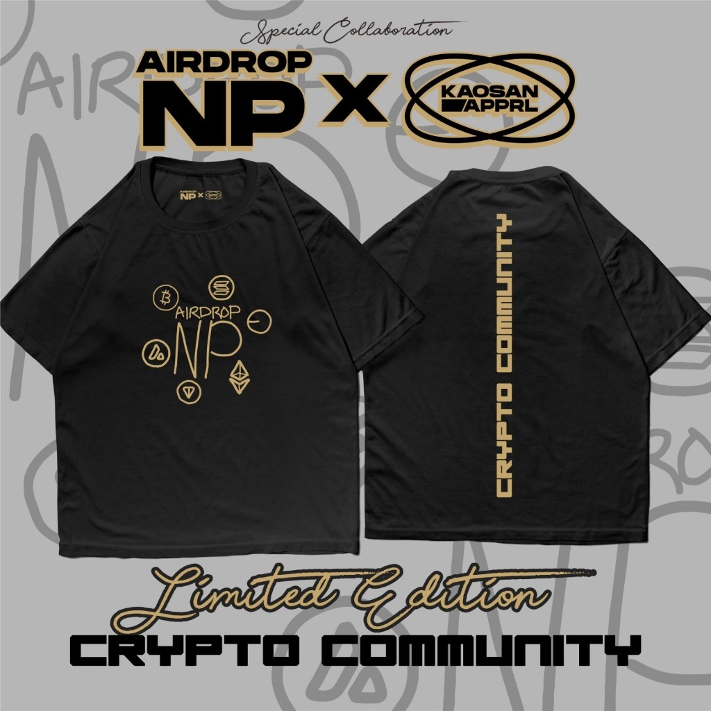 Kaos Crypto " AIRDROP NP " - Special Colaboration Kaosan Apparel X AIRDROP NP COMUNITY / Oversize 24