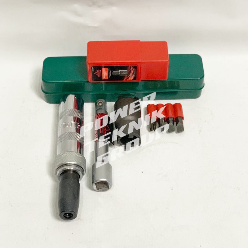 TEKIRO PAKET SET BUKA MUR KOPLING OBENG GETROK + KUNCI MAHKOTA + KUNCI SAMBUNGAN GAGANG SHOCK 12MM- 