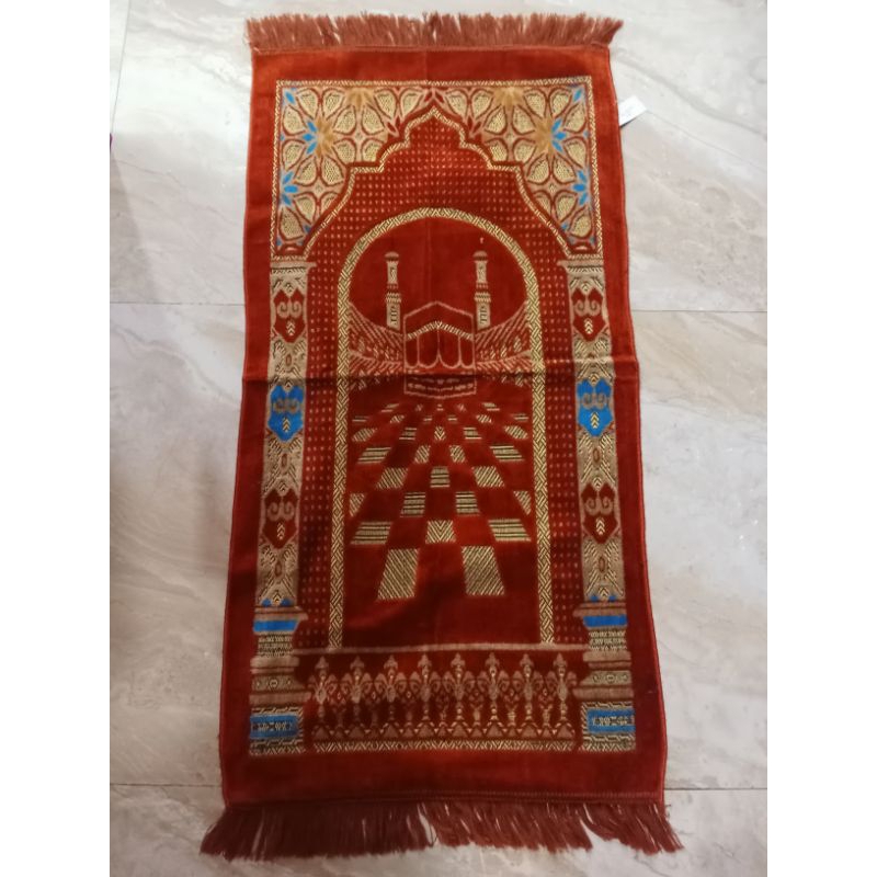 Souvenir Haji Sajadah Turky size 53x100cm/sajadah bludru/sajadah halus/sajadah hadiah Thr Idulfitri