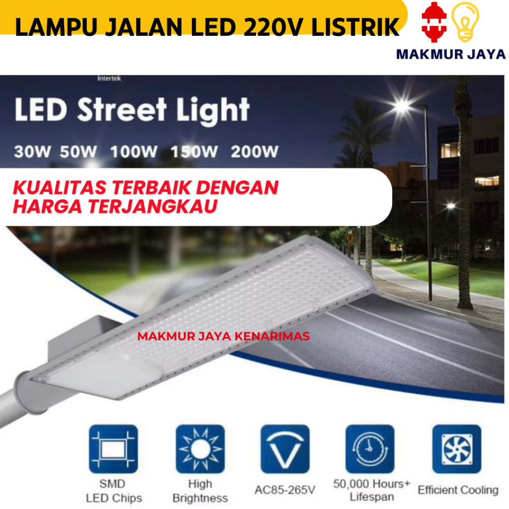 LAMPU JALAN PJU LED 30 50 100 150 200W WATT / LED PJU 220V LAMPU JALAN GARANSI
