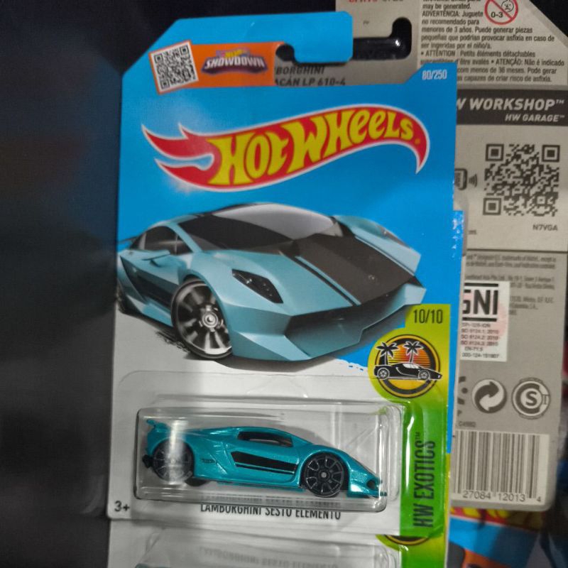 Hot Wheels Lamborghini Sesto Elemento HW Exotics 2016 Hijau Biru